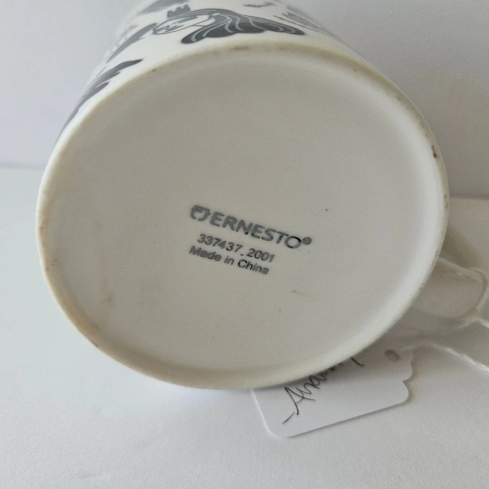 RARE ERNESTO Girl Power Ceramic Coffee Mug Cup Black Cat Lazy Queen Slay‎ Bossy